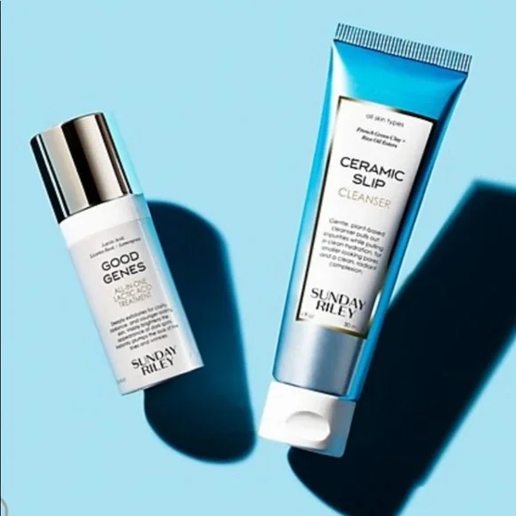 SUNDAY RILEY GOOD GENES Exfoliator and CERAMIC SLIP Face Cleanser balance purify - Picture 2 of 4